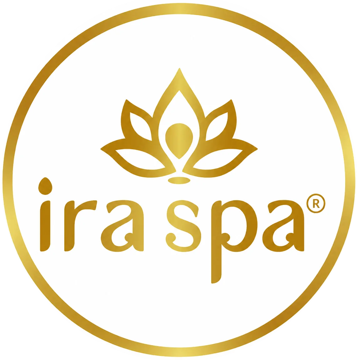 Ira Spa gold lotus logo