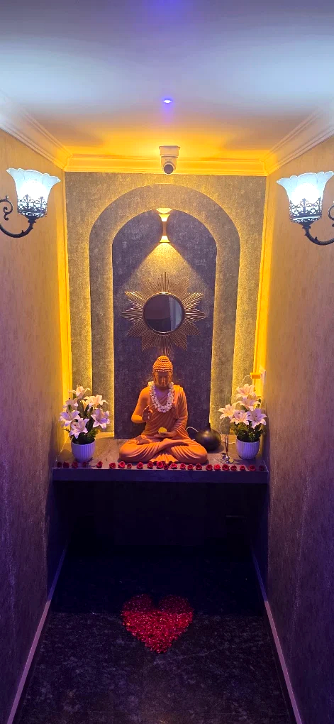 Massage room with ambient lighting